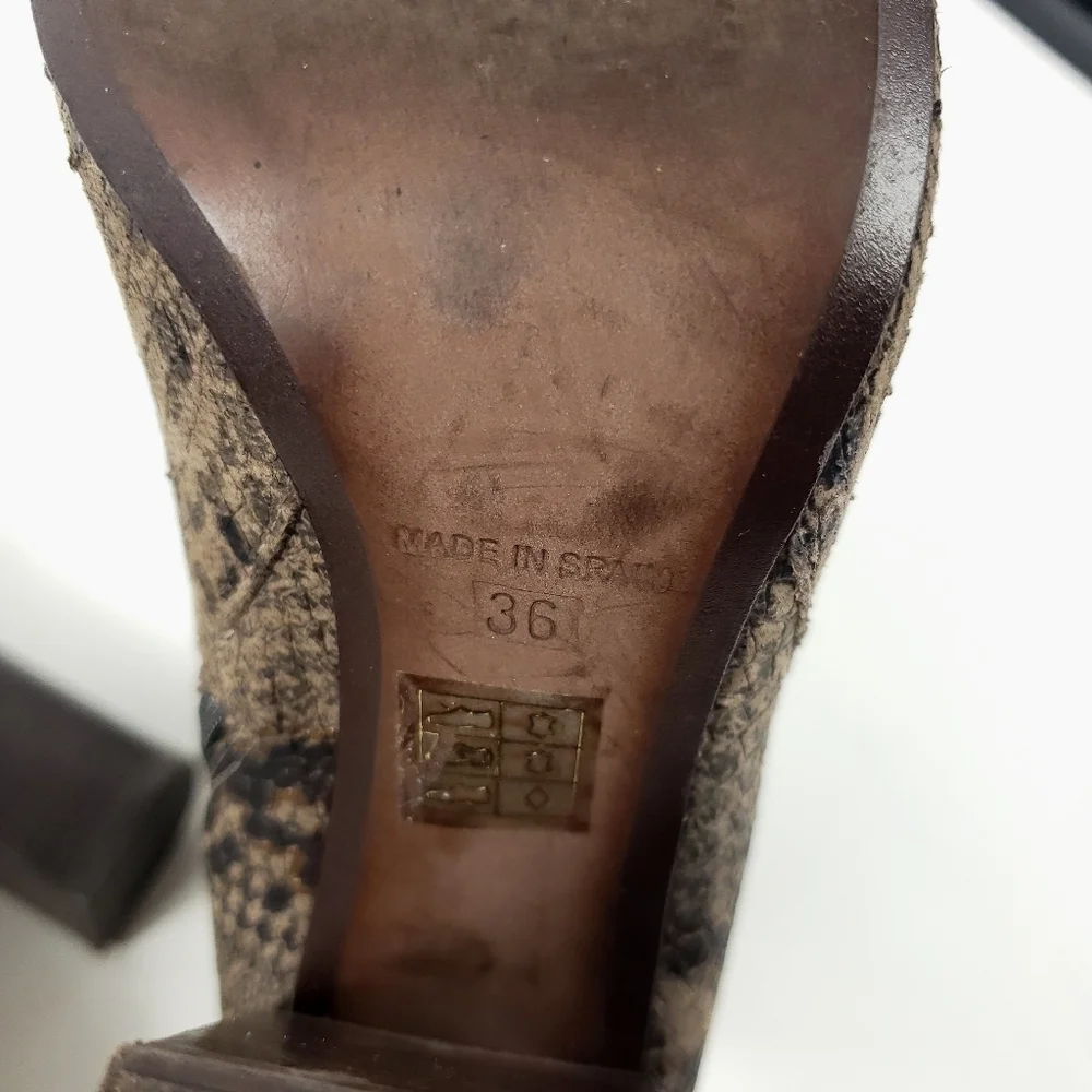 Free People Nolita snake skin print heeled ankle Boots size 36 - Picture 4 of 10